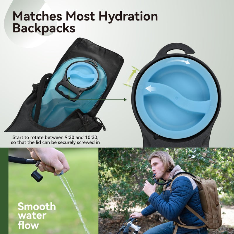 MARCHWAY 2L/2.5L/3L TPU Hydration Bladder, Ultra Durable Water Reservoir Bag with Insulated Tube for Hydration Pack for Cycling, Hiking, Running, Climbing, Biking (3L Blue 100oz) - Image 5